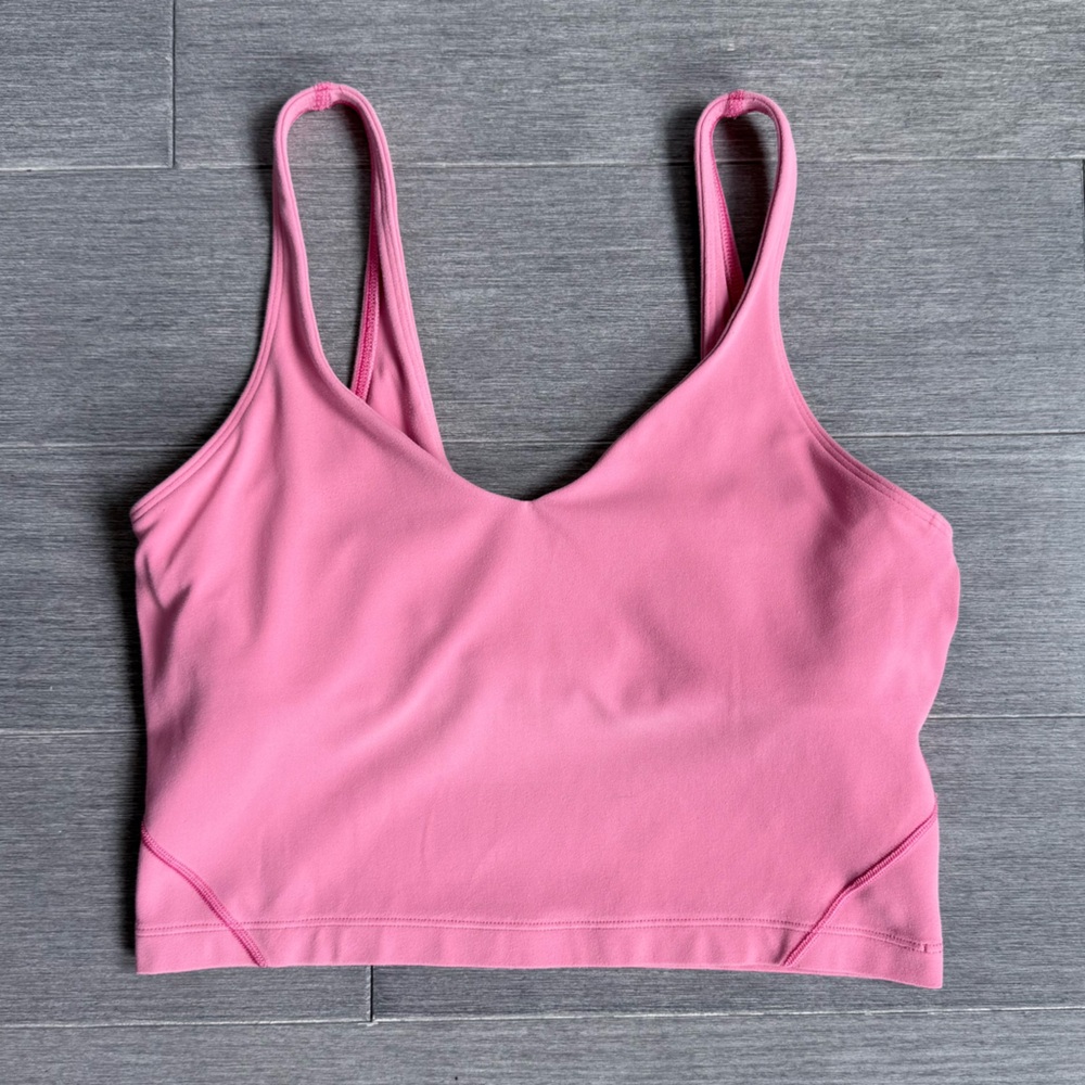 Lululemon Align Tank Top Pink Blossom Crop Top Sports Bra Size 8 Nulu W1CW8S - Picture 12 of 14